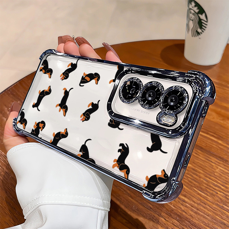 Oppo Reno 12 - 만화 닥스훈트 패턴 OPPO Reno 16
